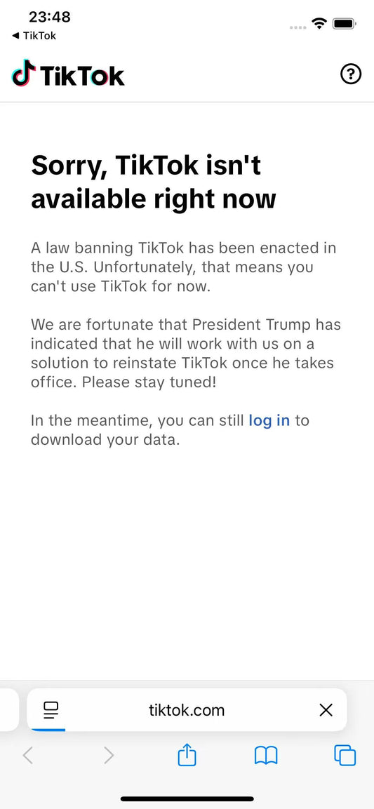 Sorry, TikTok isn'tavailable right now